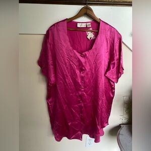 Vintage Victoria's Secret Gold Label Silk Satin Sleep Shirt Nightgown Women's L